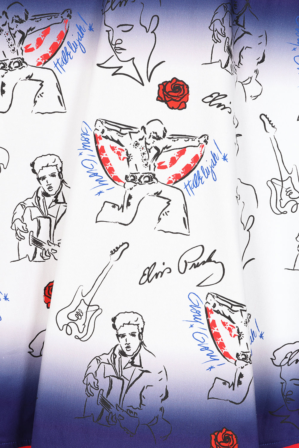 Glory Glory Hallelujah Elvis Swing Dress with Scarf