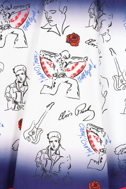 Glory Glory Hallelujah Elvis Swing Dress with Scarf