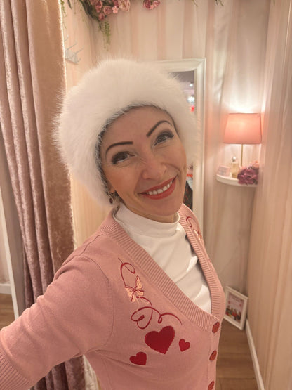 Faux Fur Headband in White