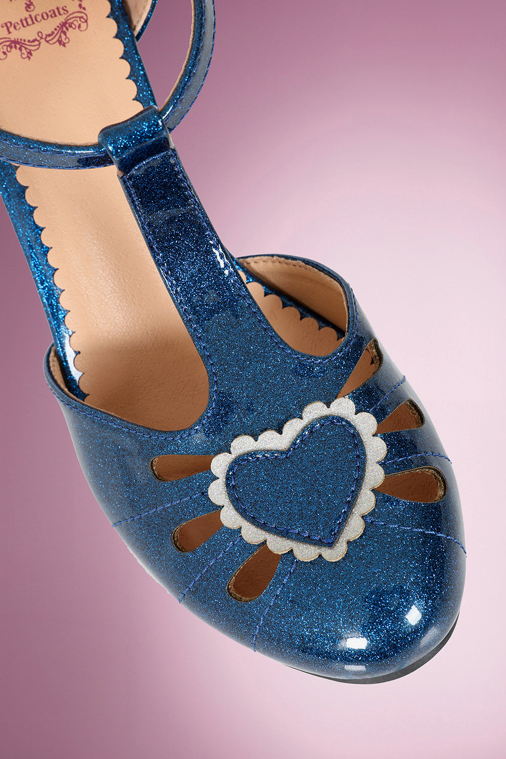 Amelia Heart Shoe in Royal Blue Sparkle PRE ORDER
