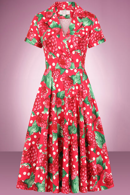 Raspberry Ripple Swing Dress