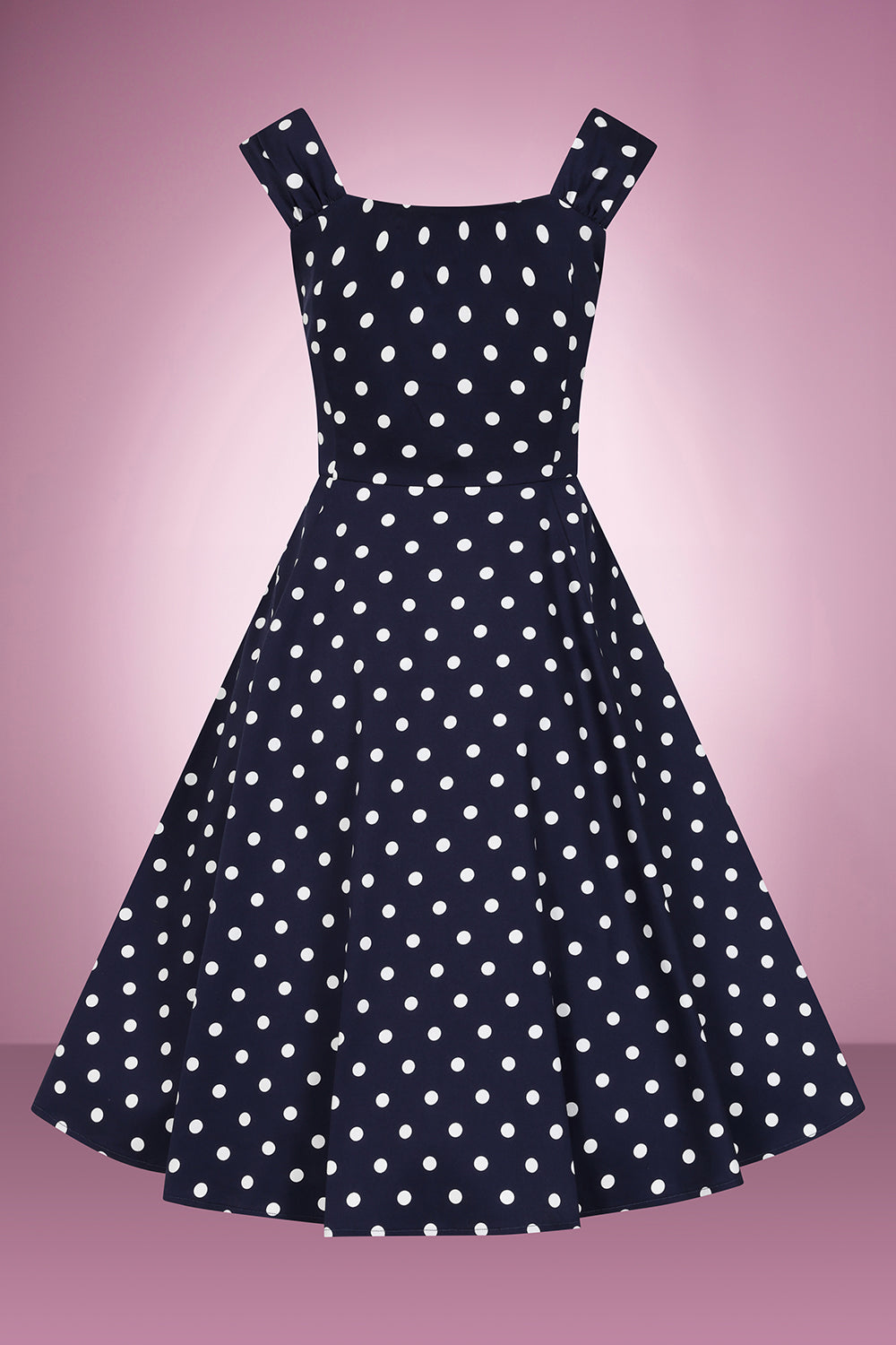Liberty Navy Polka Dot Swing Dress