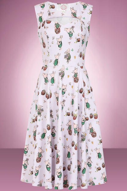 Lavender Piglet Swing Dress