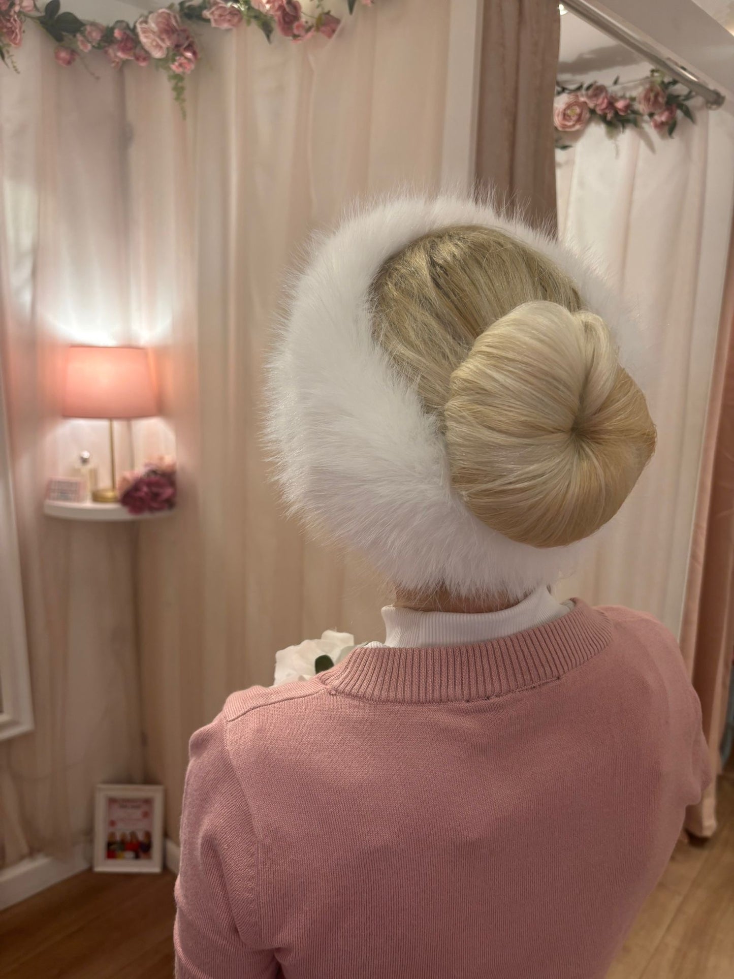 Faux Fur Headband in White