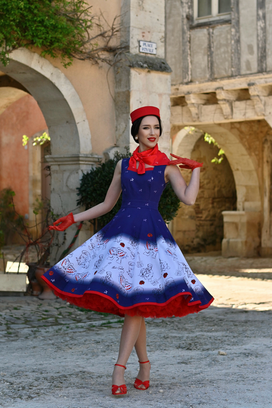 Glory Glory Hallelujah Elvis Swing Dress with Scarf