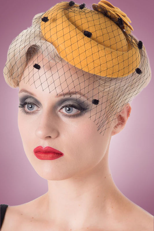 Audrey Fascinator - Mustard