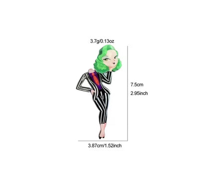 Beetle juice Gal Brooch