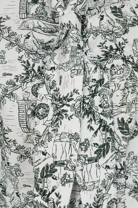 Woodland Toile Tie Front Blouse