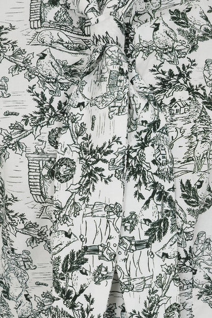 Woodland Toile Tie Front Blouse