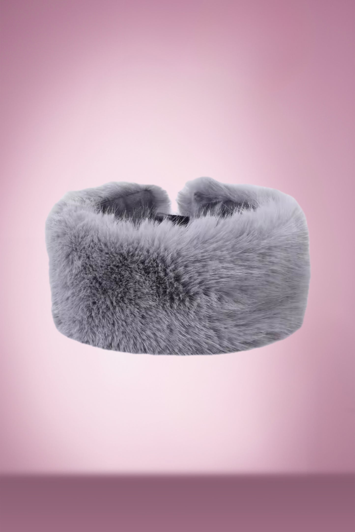 Faux Fur Headband in Grey