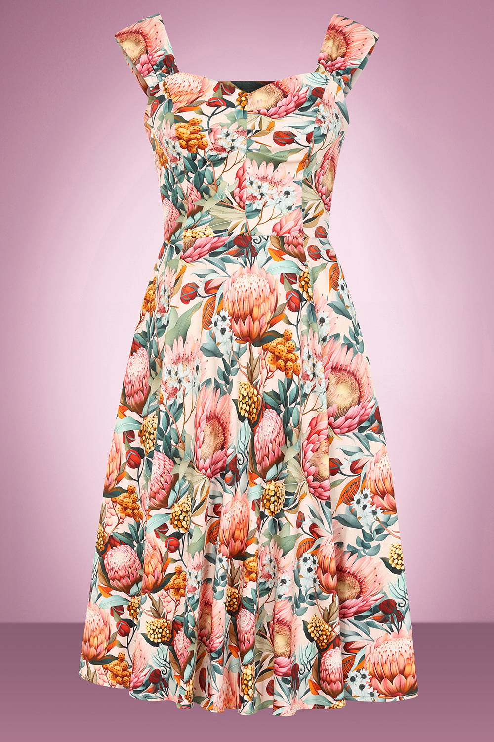 Golden Protea Swing Dress