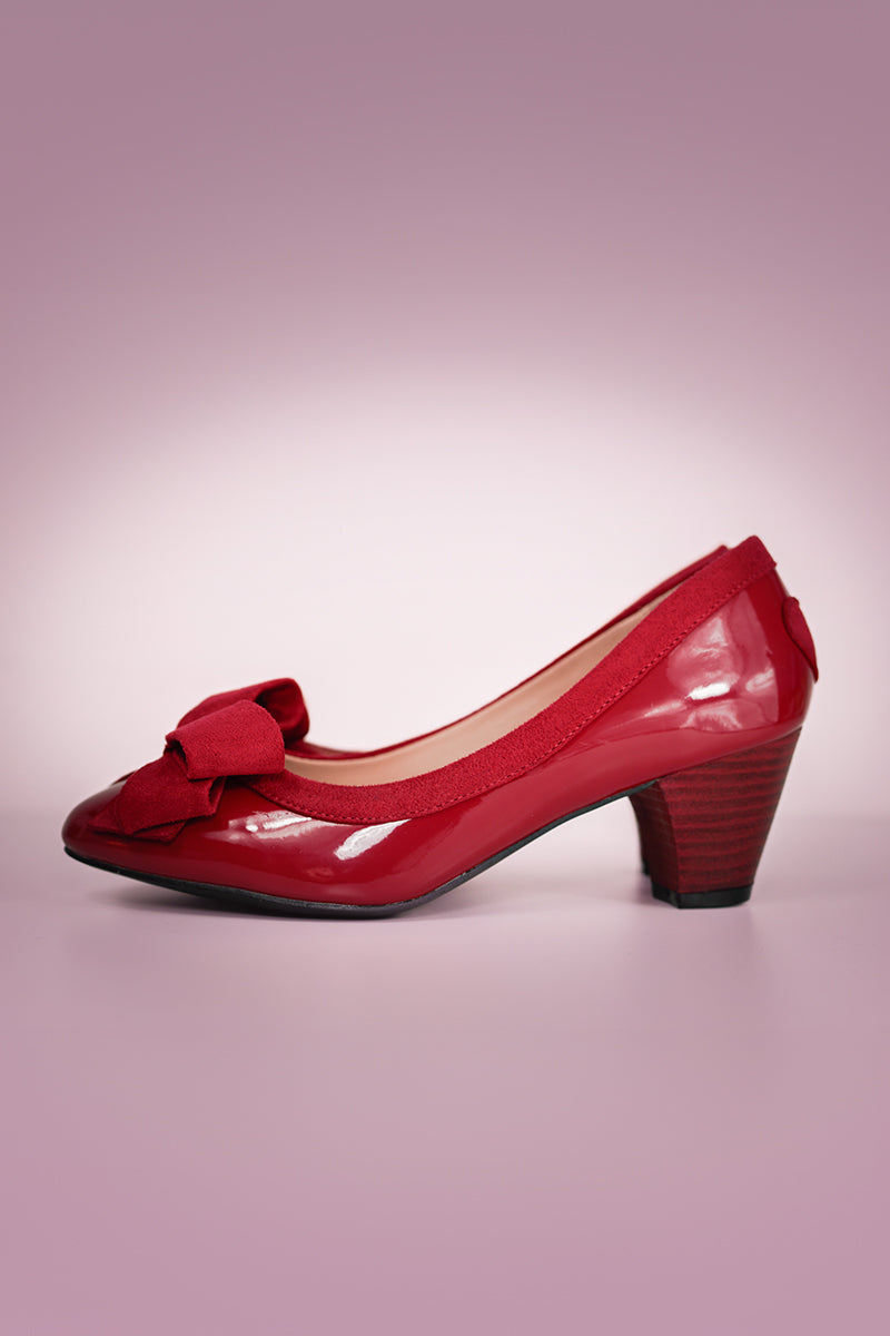 Bella Bow Shoes in Red Side Photo