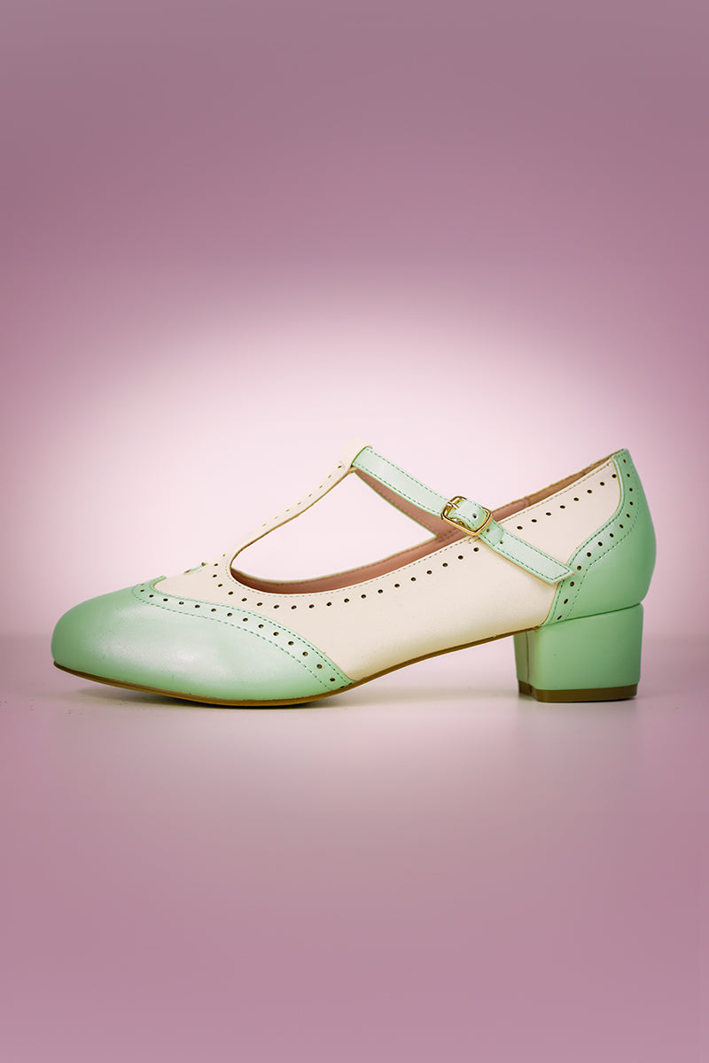 Betty Brogues in Mint Green Side Photo