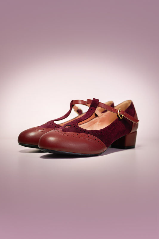 Betty Brogues Burgundy Front Photo