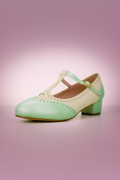 Betty Brogues in Mint Green Front Photo