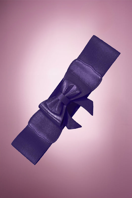 Brianna Bow Belt in Aubergine Product Photo