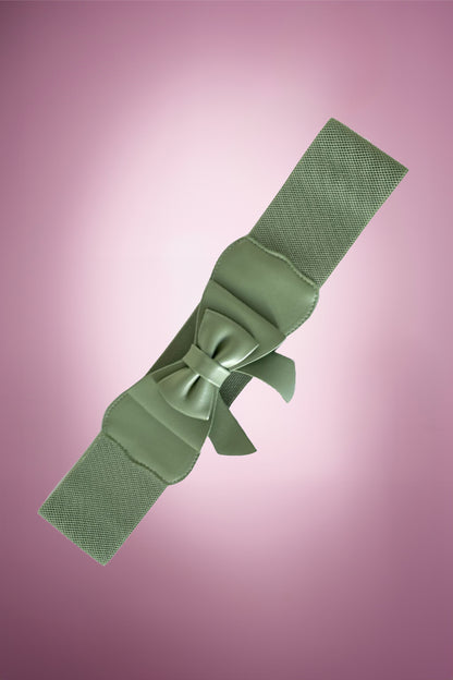 Brianna Bow Belt in Sage Green