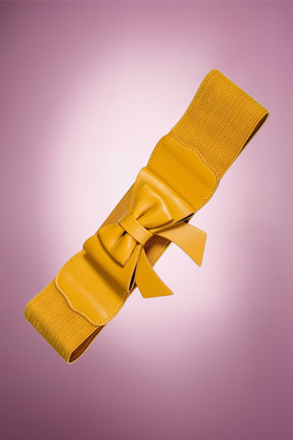Brianna Bow Belt in Mustard