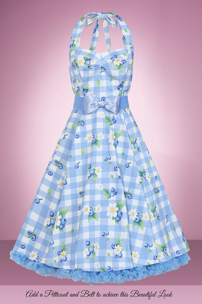 Blueberry Check Swing Dress PRE ORDER