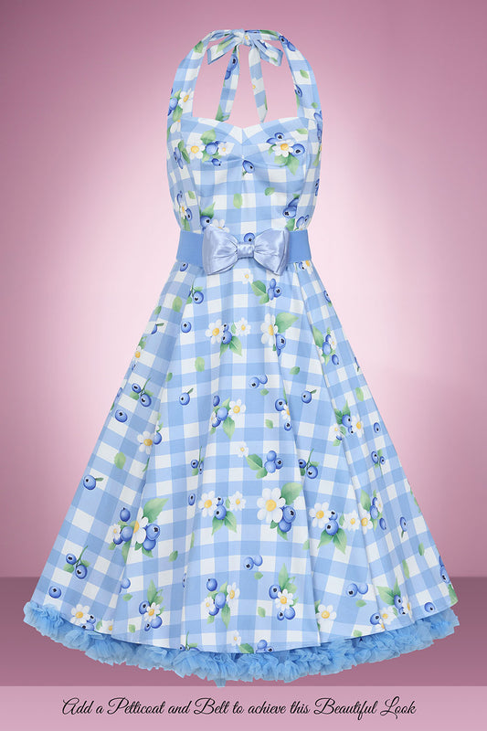 Blueberry Check Swing Dress PRE ORDER