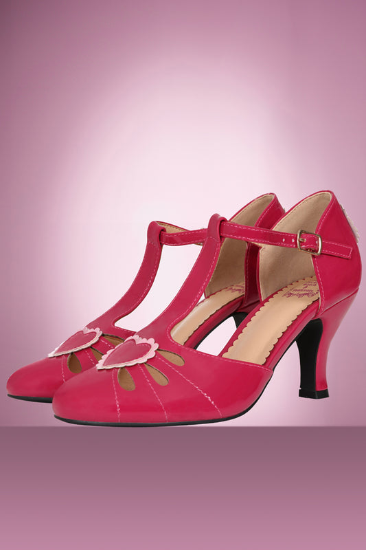 Amelia Heart Shoe in Hot Pink