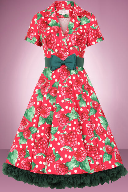 Raspberry Ripple Swing Dress