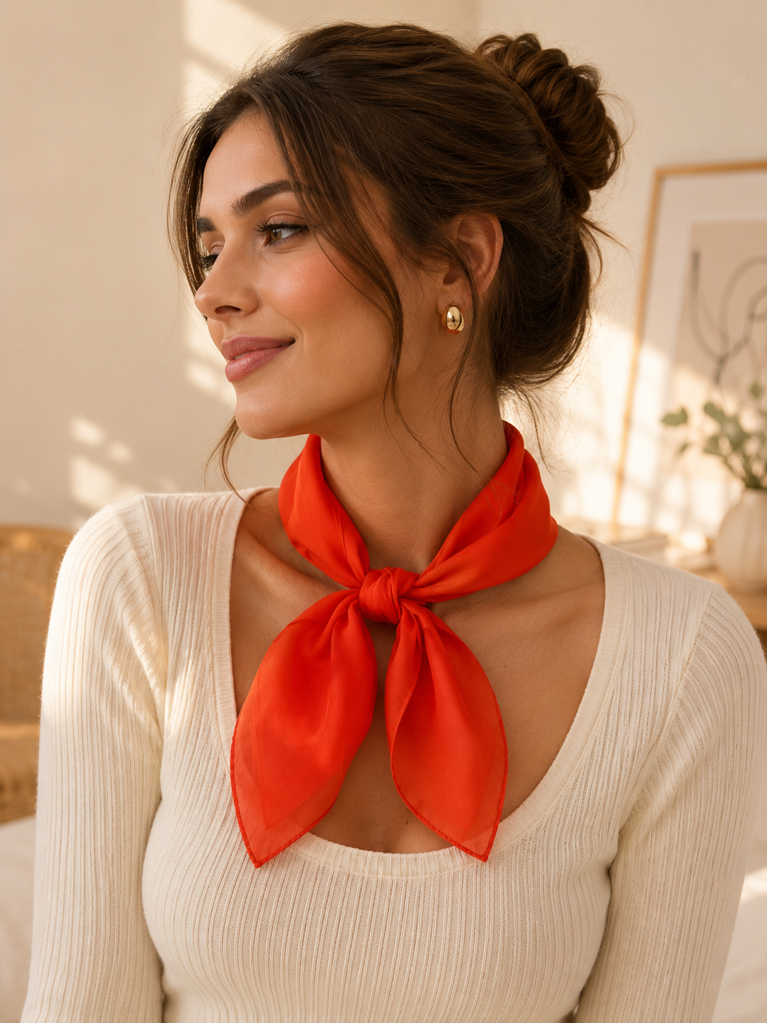 Haifa Head and Neck Scarf in Orange