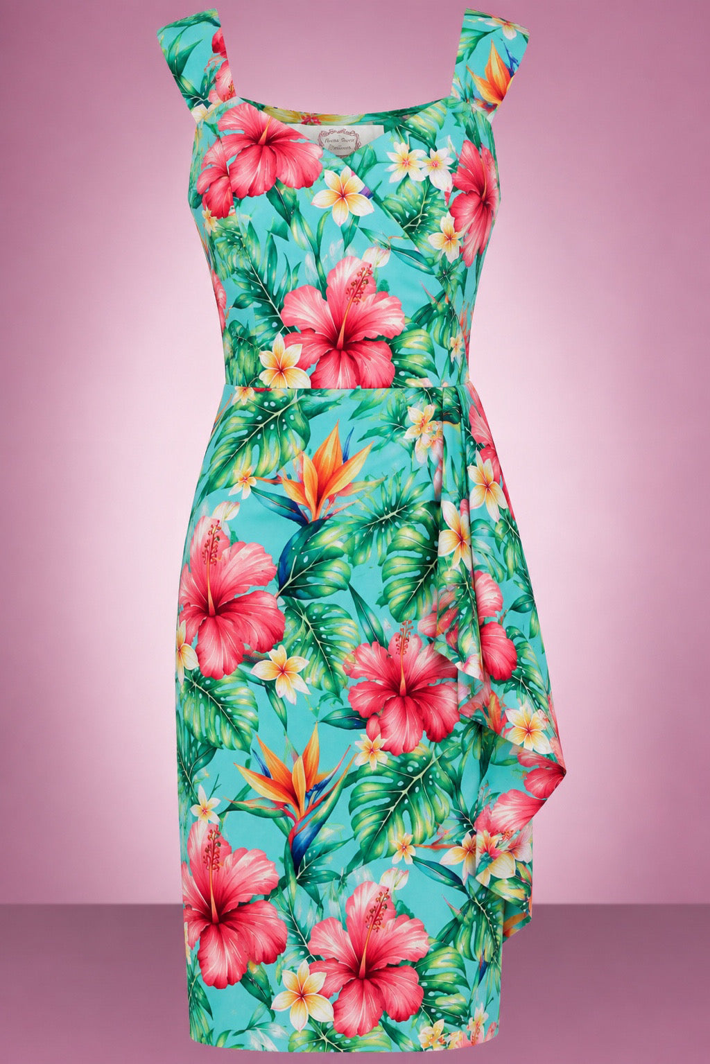 Bird Of Paradise Waterfall Wiggle Dress