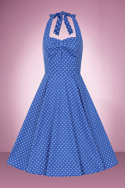 Patty Polka Halter Neck Swing Dress