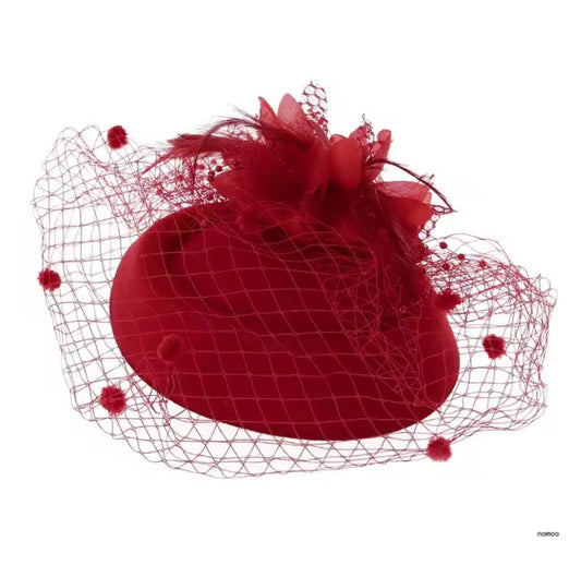 Sasha Fascinator - Red
