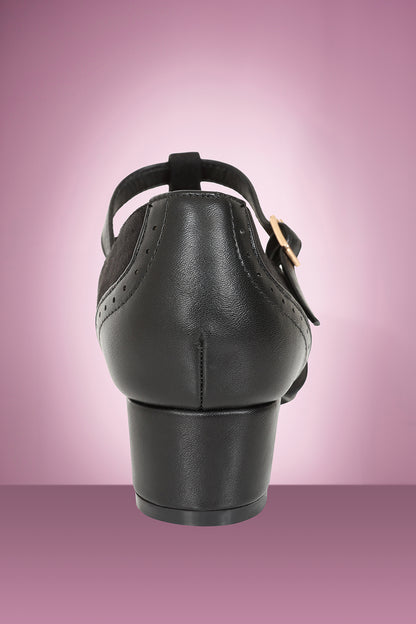 Betty Brogues in Black matt and suede finish