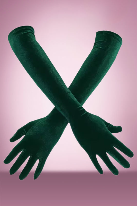 Green Velvet Opera Glove