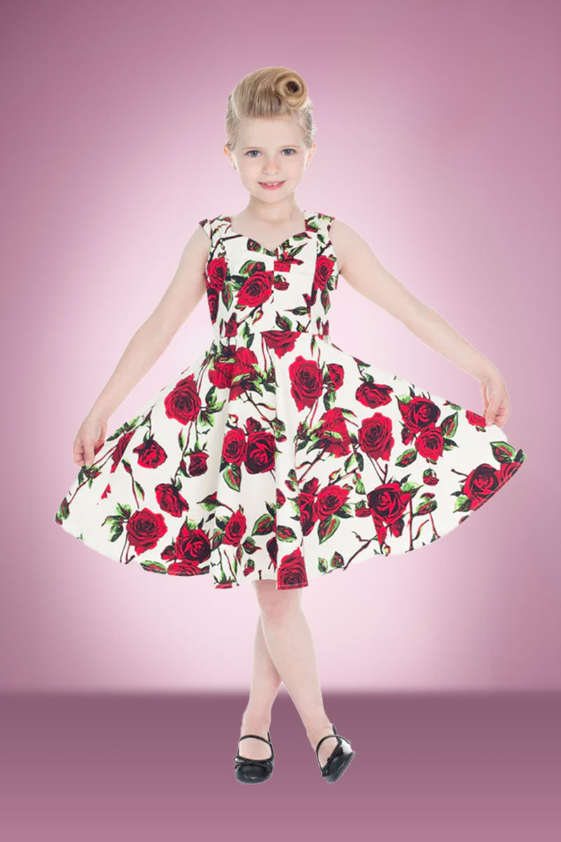 Ditsy Rose Ivory Children’s Swing Dress