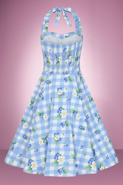 Blueberry Check Swing Dress PRE ORDER