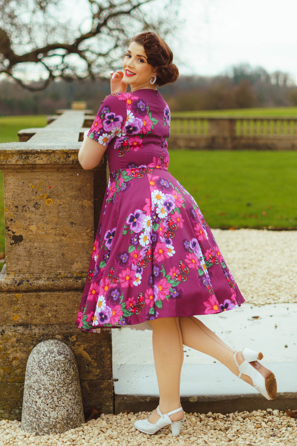 Jewel Floral Swing Dress