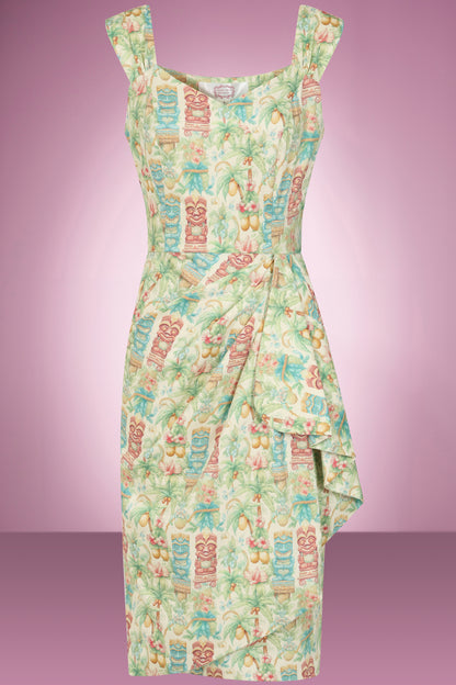 Tiki Waterfall Wiggle Dress