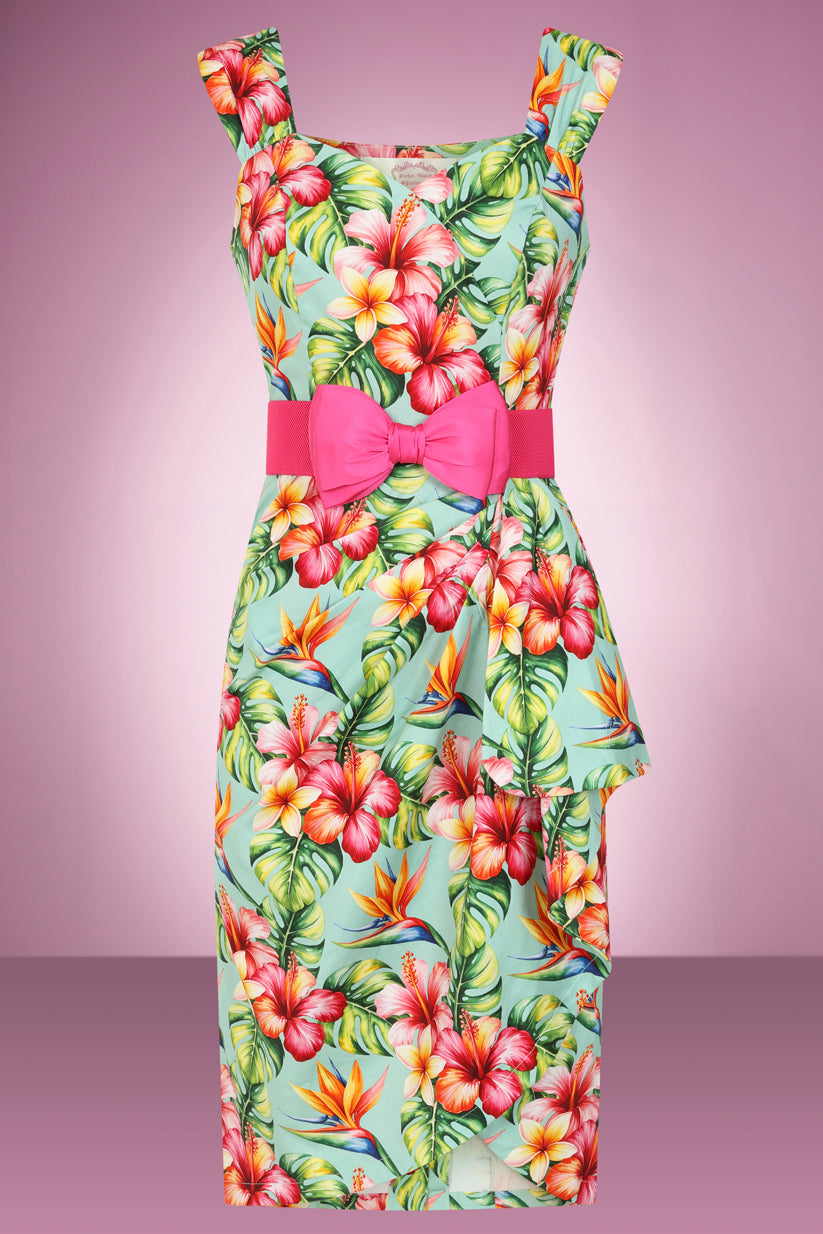 Bird Of Paradise Waterfall Wiggle Dress