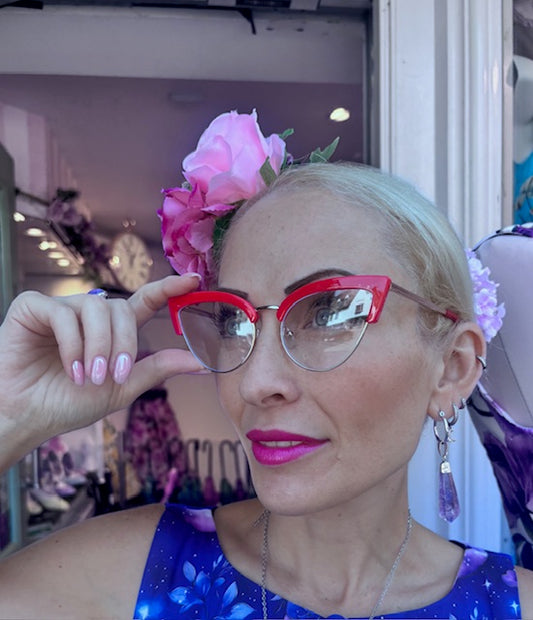 Red Cat Wing Glasses