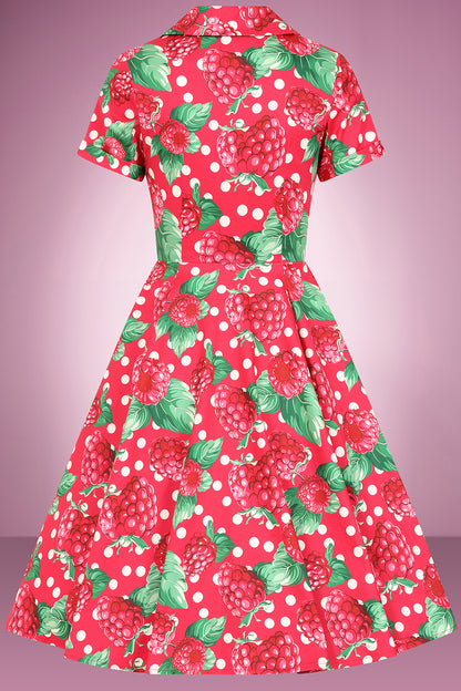 Raspberry Ripple Swing Dress