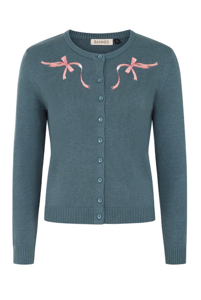 Teal Bonnie Bow Cardi