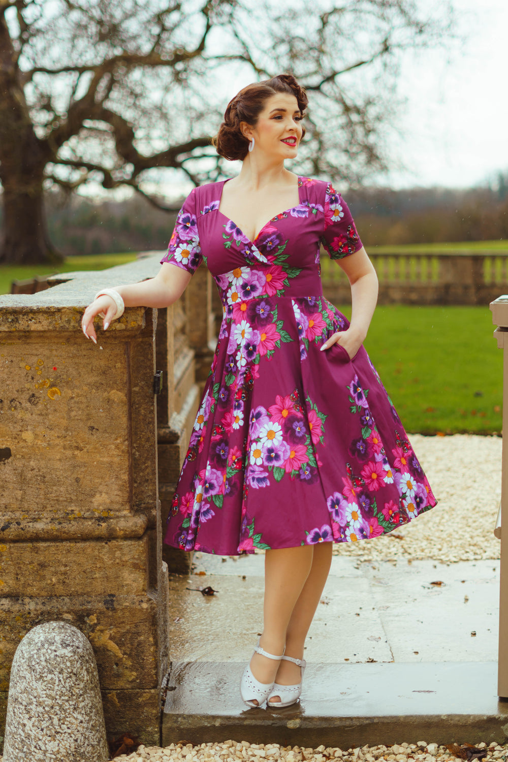 Jewel Floral Swing Dress