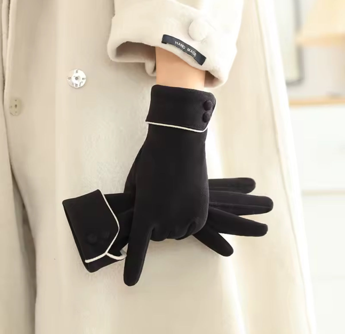 Fleece Lined Glove in Black
