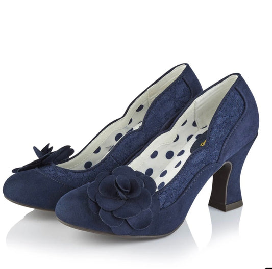 Ruby Shoo Navy Rose Shoes