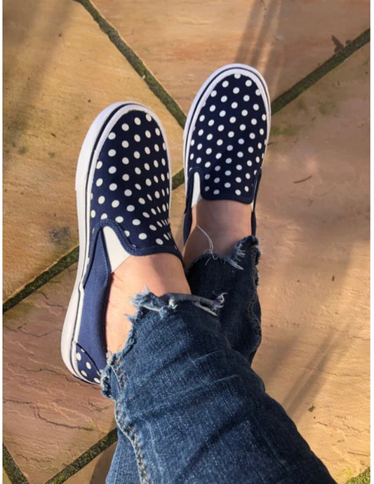 Ruby Shoo Navy Blue polka flats