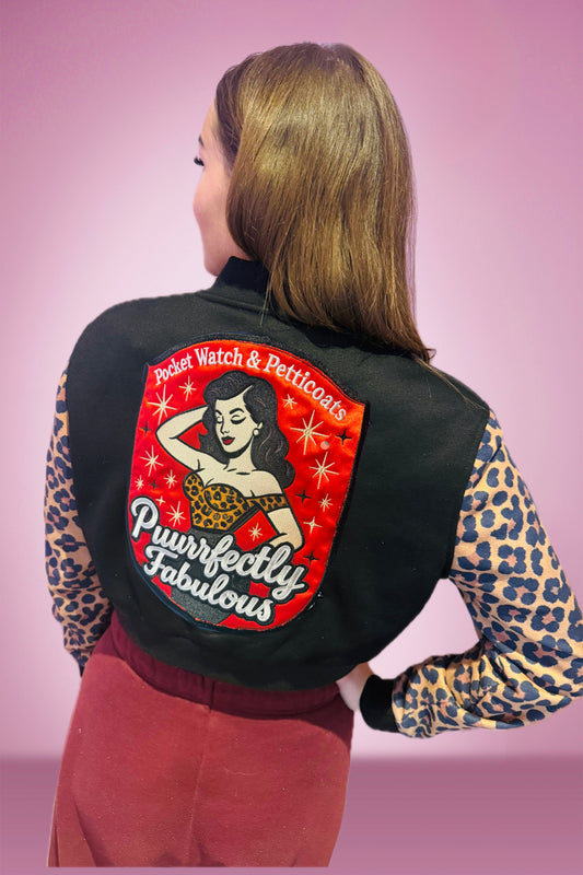 Feline Fine Leopard Bomber Jacket