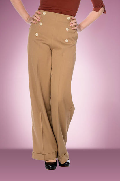 High Flyer Button Swing Pant in Tan