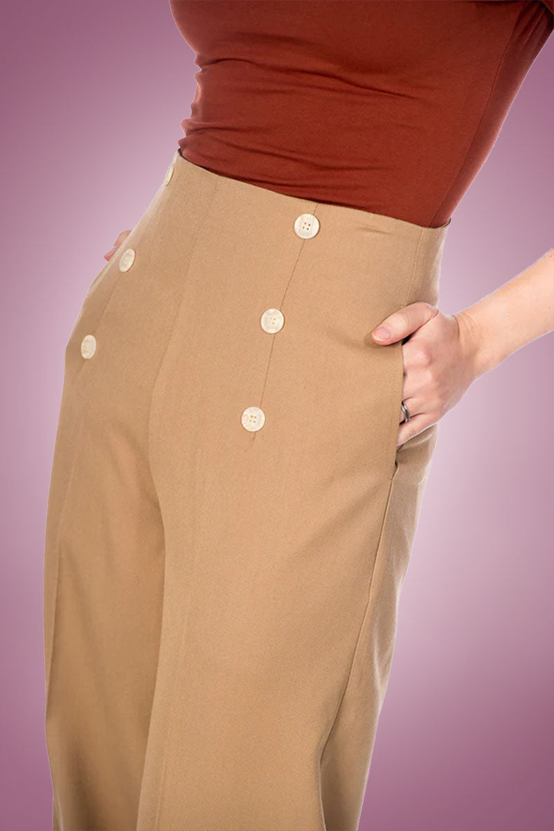 High Flyer Button Swing Pant in Tan