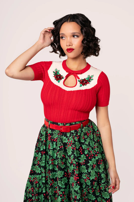 Holly Poinsettia Jumper