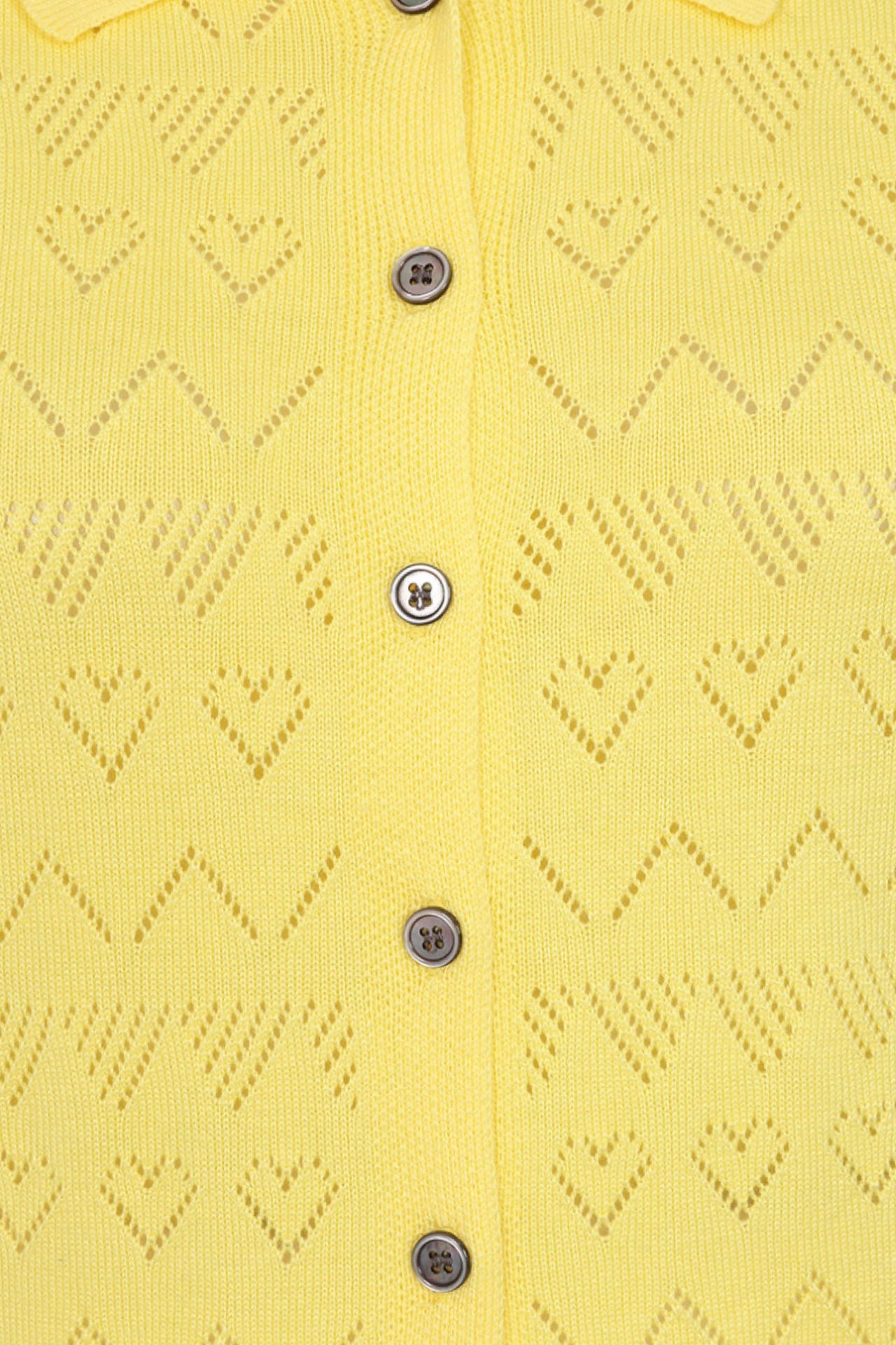 Hearts Wave Yellow Cardi