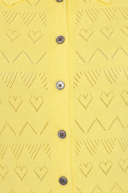 Hearts Wave Yellow Cardi